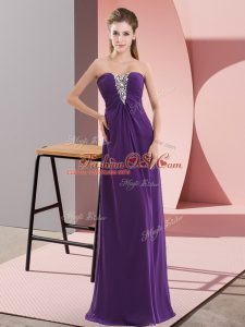 Floor Length Empire Sleeveless Purple Mother Of The Bride Dress Zipper