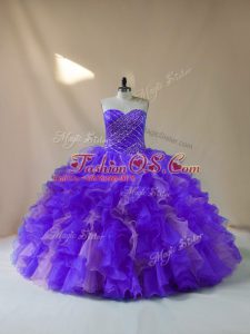 Floor Length Lace Up Sweet 16 Dress Multi-color for Sweet 16 and Quinceanera with Beading and Ruffles
