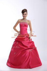 Fantastic Ball Gowns Ball Gown Prom Dress Hot Pink Sweetheart Taffeta Sleeveless Floor Length Lace Up