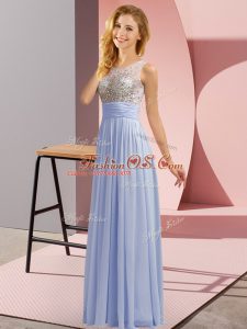 Wonderful Scoop Sleeveless Side Zipper Court Dresses for Sweet 16 Lavender Chiffon