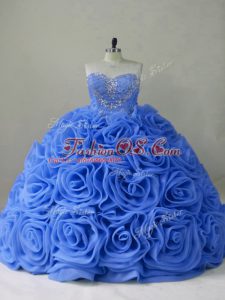 Organza Sleeveless 15 Quinceanera Dress Brush Train and Beading