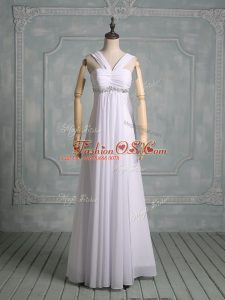 Popular White Wedding Dresses Wedding Party with Beading Straps Sleeveless Zipper