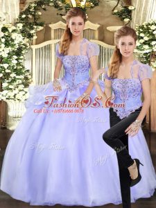 Sleeveless Beading and Appliques Lace Up Vestidos de Quinceanera