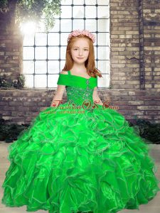 Sleeveless Organza Lace Up Little Girls Pageant Dress Wholesale for Party and Wedding Party