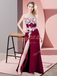 Enchanting Sleeveless Chiffon Floor Length Zipper Homecoming Dress in Fuchsia with Lace and Appliques