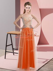 Stunning Sleeveless Beading Lace Up Prom Gown