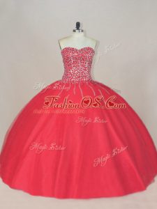 Dramatic Tulle Sleeveless Floor Length Quinceanera Gown and Beading