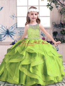 Floor Length Little Girls Pageant Dress Wholesale Scoop Sleeveless Zipper
