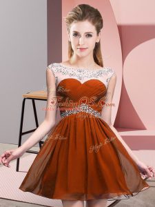 Fine Scoop Sleeveless Chiffon Military Ball Dresses For Women Beading Backless