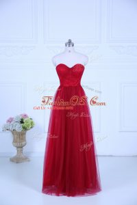 Amazing Wine Red Dama Dress for Quinceanera Wedding Party with Ruching Sweetheart Sleeveless Zipper