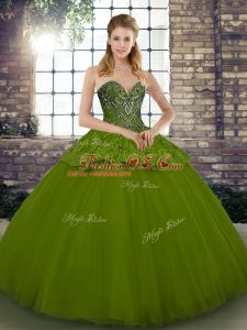 Floor Length Ball Gowns Sleeveless Olive Green Quinceanera Dress Lace Up