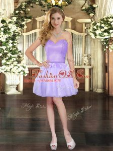 New Arrival Lavender Organza Lace Up Sweetheart Sleeveless Mini Length Hoco Dress Beading