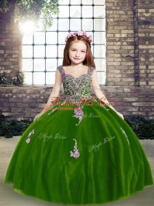 Fancy Appliques Evening Gowns Purple Lace Up Sleeveless Floor Length