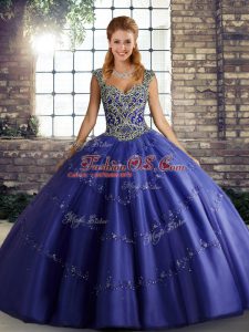 Hot Sale Sleeveless Lace Up Floor Length Beading and Appliques Sweet 16 Quinceanera Dress