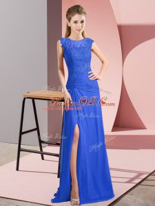 Sleeveless Zipper Floor Length Lace and Appliques Prom Dress