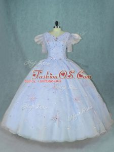 Luxurious Floor Length Zipper Quince Ball Gowns Light Blue for Sweet 16 and Quinceanera with Beading