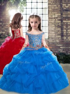 Sleeveless Beading Lace Up Kids Formal Wear