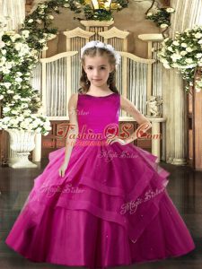 Sleeveless Ruffled Layers Lace Up Pageant Dress for Womens