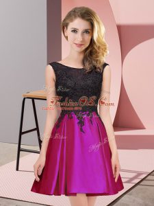 Exquisite Scoop Sleeveless Satin Bridesmaid Dress Lace Zipper