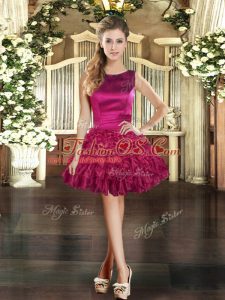 Organza Sleeveless Mini Length Prom Gown and Ruffles
