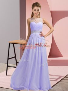 Romantic Chiffon Sleeveless Floor Length Mother Of The Bride Dress and Beading