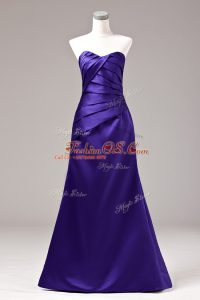 Most Popular Floor Length Lace Up Military Ball Dresses Purple for Prom and Party and Military Ball with Ruching