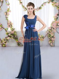 Sleeveless Belt and Hand Made Flower Zipper Court Dresses for Sweet 16