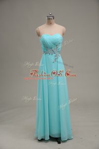 Gorgeous Sleeveless Appliques and Ruching Zipper Prom Dresses