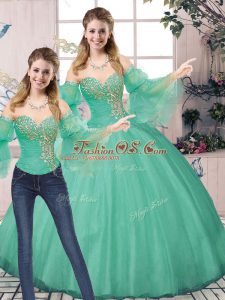 Deluxe Sleeveless Beading Lace Up Quinceanera Dress