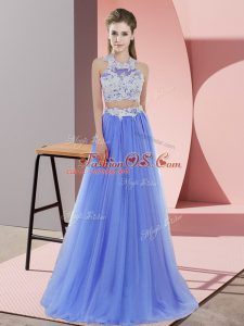 Best Lavender Sleeveless Tulle Zipper Court Dresses for Sweet 16 for Wedding Party