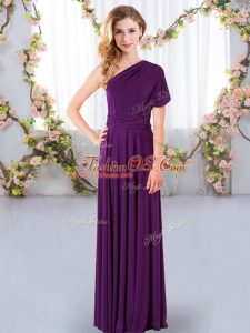Sleeveless Ruching Criss Cross Bridesmaids Dress
