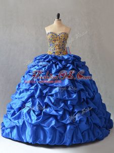 Vintage Ball Gowns Sleeveless Blue Sweet 16 Dresses Lace Up