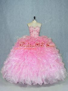 Customized Beading Quinceanera Dress Multi-color Lace Up Sleeveless Floor Length