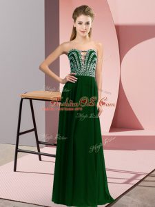 Floor Length Empire Sleeveless Dark Green Military Ball Gown Lace Up