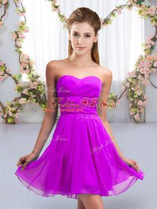 Glorious Purple Court Dresses for Sweet 16 Wedding Party with Ruching Sweetheart Sleeveless Lace Up