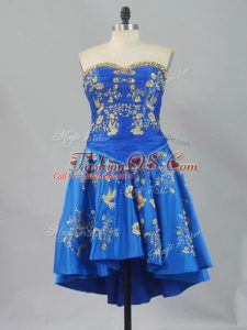 Nice Mini Length A-line Sleeveless Blue Lace Up