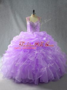 Captivating Sleeveless Beading and Ruffles Zipper Sweet 16 Dress