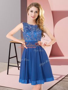 Cheap Sleeveless Beading and Appliques Backless Bridesmaids Dress