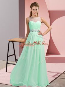 Custom Made Apple Green Custom Made Prom and Party with Beading Scoop Sleeveless Backless