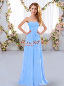Aqua Blue Sweetheart Lace Up Ruching Wedding Guest Dresses Sleeveless