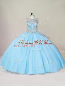 Sleeveless Beading Lace Up Quinceanera Gowns