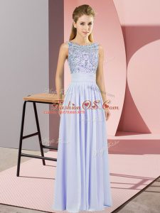 Latest Floor Length Lavender Oscars Dresses Scoop Sleeveless Backless