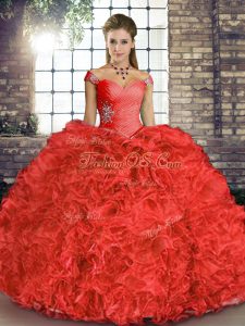 Organza Sleeveless Floor Length 15th Birthday Dress and Beading and Ruffles