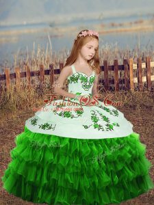 Most Popular Sleeveless Organza Lace Up Little Girls Pageant Dress Wholesale for Party and Wedding Party