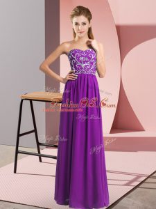 Unique Sleeveless Beading Lace Up Prom Gown