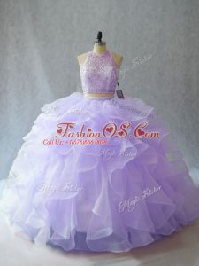 Discount Sleeveless Brush Train Beading and Ruffles Backless Vestidos de Quinceanera