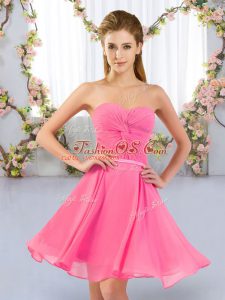 Sleeveless Ruching Lace Up Quinceanera Dama Dress