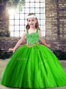 Luxurious Sleeveless Beading Lace Up Girls Pageant Dresses