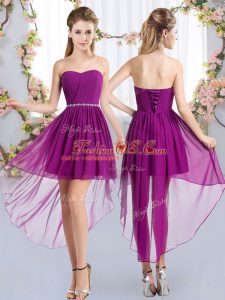 Fantastic Sleeveless Beading Lace Up Vestidos de Damas