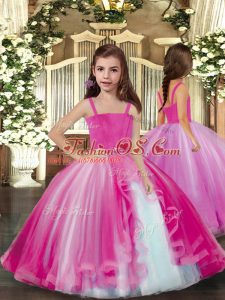Lilac Kids Pageant Dress Party and Sweet 16 and Wedding Party with Beading Straps Sleeveless Lace Up